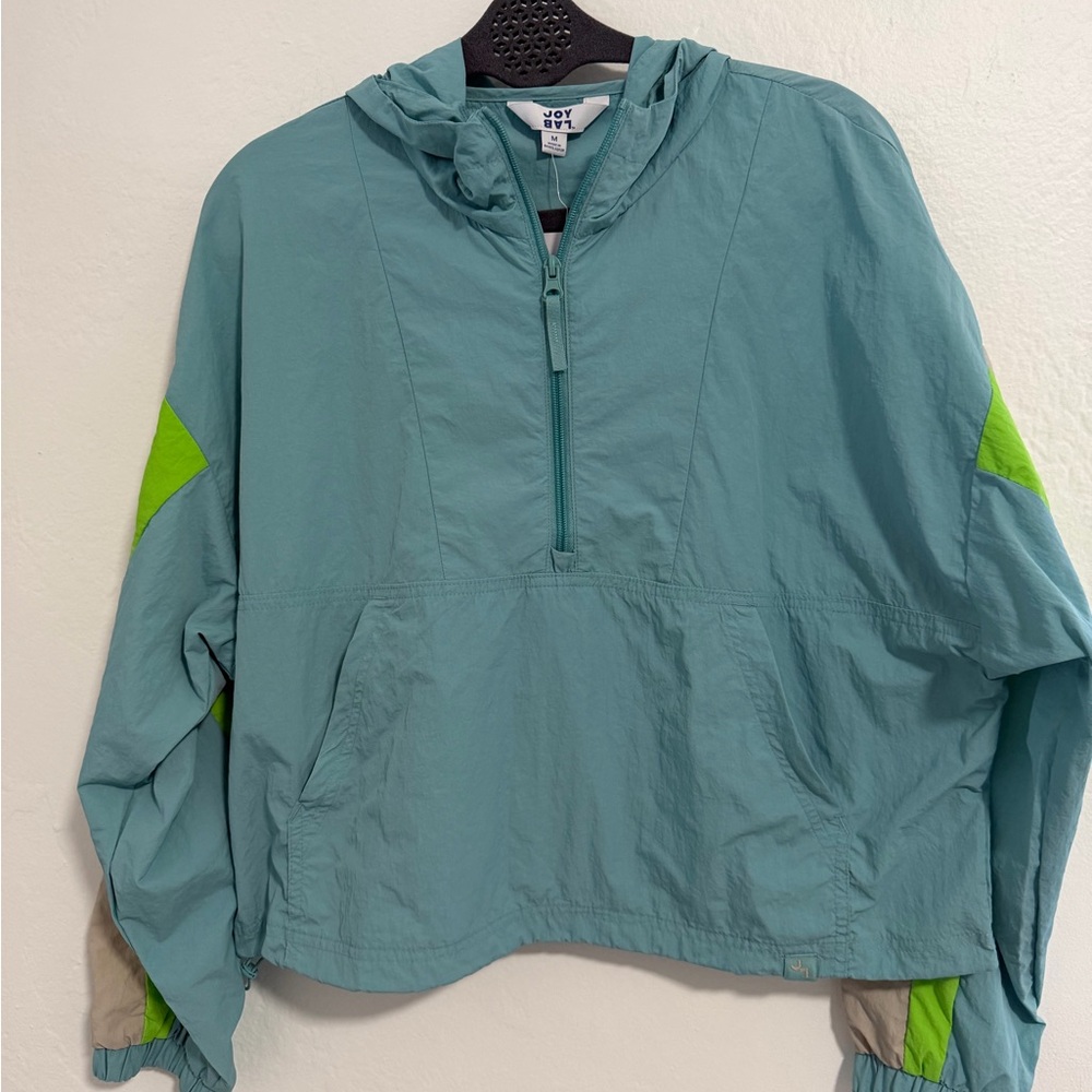 JOYLAB Target Women’s Windbreaker Jacket Half Zip Hooded Pullover Medium NWT
